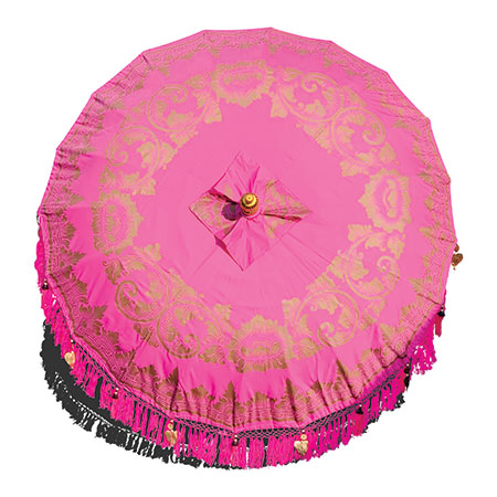 Bali Sun Parasol bubblegum pink and gold 2m (with pole joint)