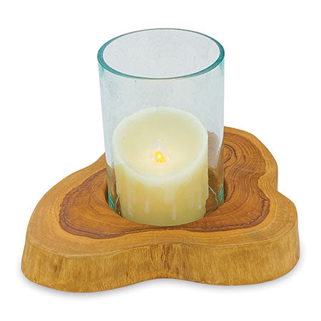 Root Natural Table Lantern with glass