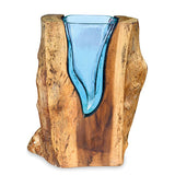 Rectangle Molten Lava Glass Vase 30cm
