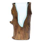 Rectangle Molten Lava Glass Vase 30cm