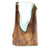 Rectangle Molten Lava Glass Vase 30cm