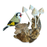 Goldfinch with Mushrooms Sculpture