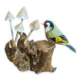 Goldfinch with Mushrooms Sculpture