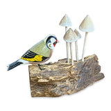 Goldfinch with Mushrooms Sculpture
