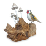 Goldfinch with Mushrooms Sculpture
