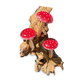 Red Wall Hanging 3 Mushrooms Sculpture