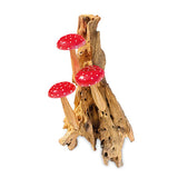 Red Wall Hanging 3 Mushrooms Sculpture