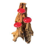 Red Wall Hanging 3 Mushrooms Sculpture
