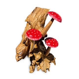 Red Wall Hanging 3 Mushrooms Sculpture