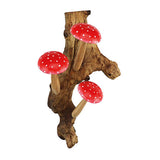 Red Wall Hanging 3 Mushrooms Sculpture