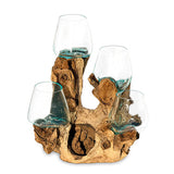 Root with Quadruple Glass Bowls Tall