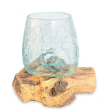 Crackle Glass Bowl 17cm