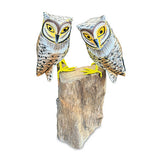 Painted Double Tawny Owls 27cm