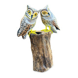Painted Double Tawny Owls 27cm