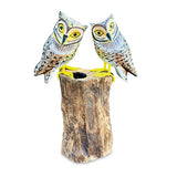 Painted Double Tawny Owls 27cm