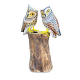 Painted Double Tawny Owls 27cm