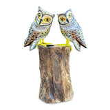Painted Double Tawny Owls 27cm