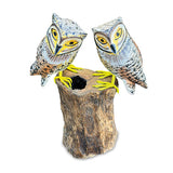 Painted Double Tawny Owls 27cm