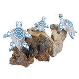 3 Swimming Turtles on Coral