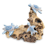 3 Swimming Turtles on Coral