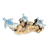 3 Swimming Turtles on Coral