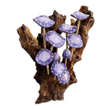 10 Lilac Mushrooms Cluster Mini Sculpture 25cm