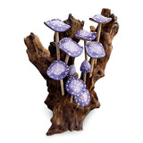 10 Lilac Mushrooms Cluster Mini Sculpture 25cm