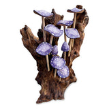 10 Lilac Mushrooms Cluster Mini Sculpture 25cm
