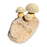 Thatched Coastal Toadstool Trio on Pumice Stone 13cm
