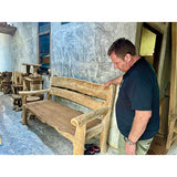Rustic Solid Teak Chunky Garden Bench 170cm