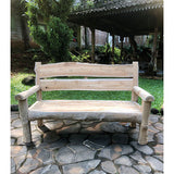 Rustic Solid Teak Chunky Garden Bench 170cm