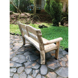 Rustic Solid Teak Chunky Garden Bench 170cm