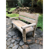 Rustic Solid Teak Chunky Garden Bench 170cm