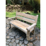 Rustic Solid Teak Chunky Garden Bench 170cm