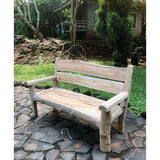 Rustic Solid Teak Chunky Garden Bench 170cm