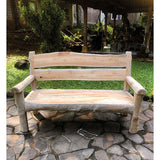 Rustic Solid Teak Chunky Garden Bench 170cm