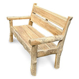 Rustic Solid Teak Chunky Garden Bench 170cm