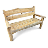 Rustic Solid Teak Chunky Garden Bench 170cm