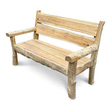 Rustic Solid Teak Chunky Garden Bench 170cm