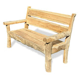 Rustic Solid Teak Chunky Garden Bench 170cm