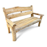 Rustic Solid Teak Chunky Garden Bench 170cm