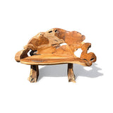 Twin Trunk Teak Root Statement Bench 150cm