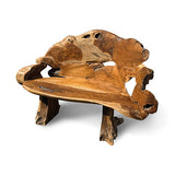 Twin Trunk Teak Root Statement Bench 150cm