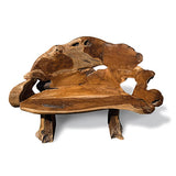 Twin Trunk Teak Root Statement Bench 150cm