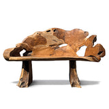 Twin Trunk Teak Root Statement Bench 150cm