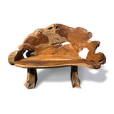 Twin Trunk Teak Root Statement Bench 150cm