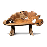 Twin Trunk Teak Root Statement Bench 150cm