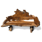 Twin Trunk Teak Root Statement Bench 180cm