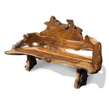 Twin Trunk Teak Root Statement Bench 180cm