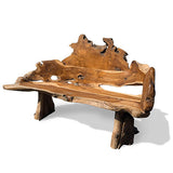 Twin Trunk Teak Root Statement Bench 180cm